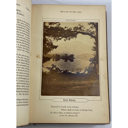 86 - A mid Victorian Mauchline ware book:  The Lady of the Lake by Sir Walter Scott, illustrated early ph... 