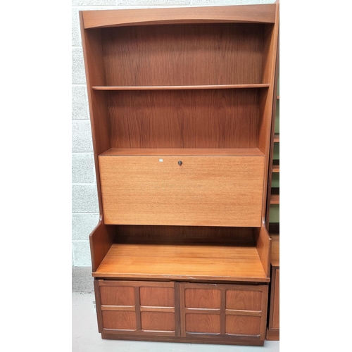 743 - A 1960's teak wall unit with fall front writing section