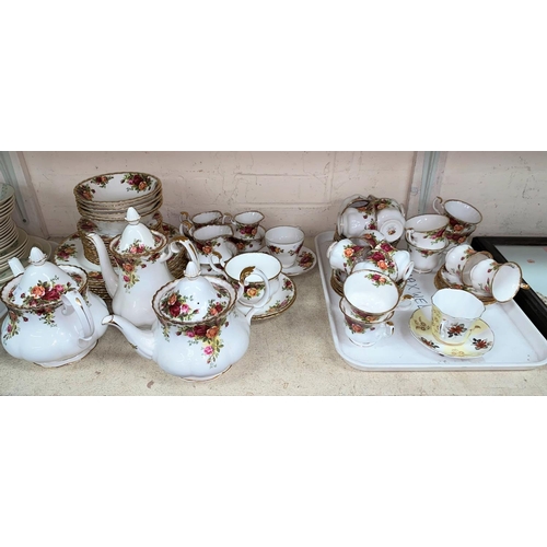 408 - A selection of Royal Albert Old Country Roses dinner and teaware