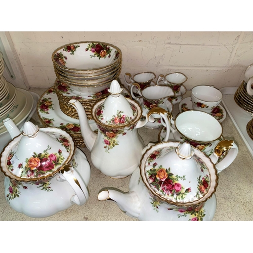 408 - A selection of Royal Albert Old Country Roses dinner and teaware