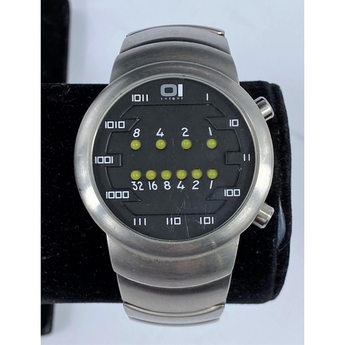 480 - A Sami Moon wristwatch, Binary Time 01 1THONE, steel strap