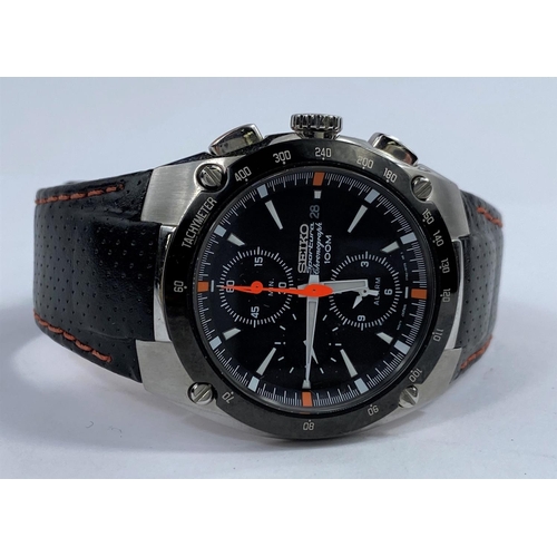 481 - A Seiko wristwatch, Sportwear Chronograph, leather strap
