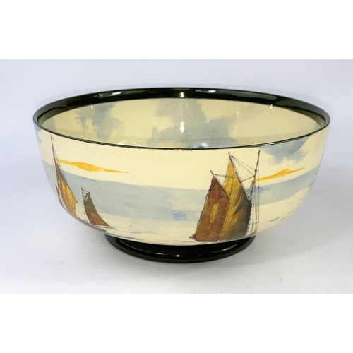 437B - A Royal Doulton - decorated with sailing boats to the interior and exterior