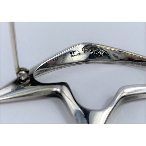 500 - A Georg Jensen silver brooch designed by Henning Koppel, openwork abstract form, marks stamped, widt... 