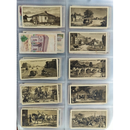 114 - An album of 32 sheets of part sets of cigarette cards, including Hignetts, Ogdens etc.