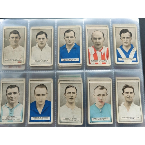 114A - An album of 32 sheets of part sets of cigarette cards, including Ogdens, Faulkner, Hignetts etc.