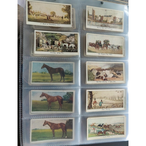 114A - An album of 32 sheets of part sets of cigarette cards, including Ogdens, Faulkner, Hignetts etc.