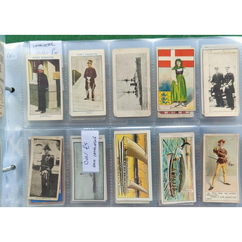 115C - An album of 30 sheets of rarer single cigarette cards etc.