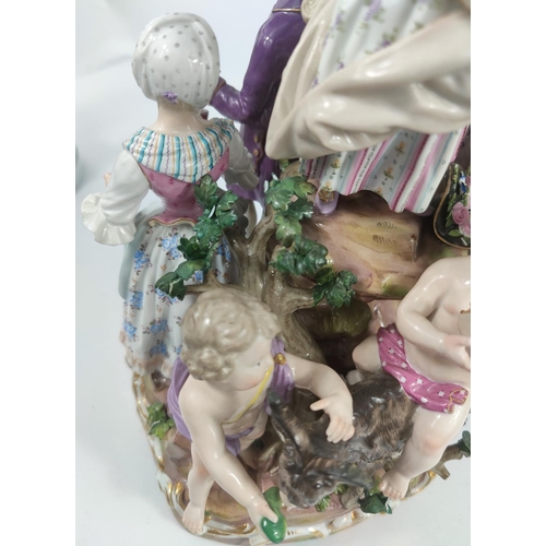 472 - Two Capo di Monte ceramic groups, The Coin Collector and The Chemist, height 27cm and 24cm
