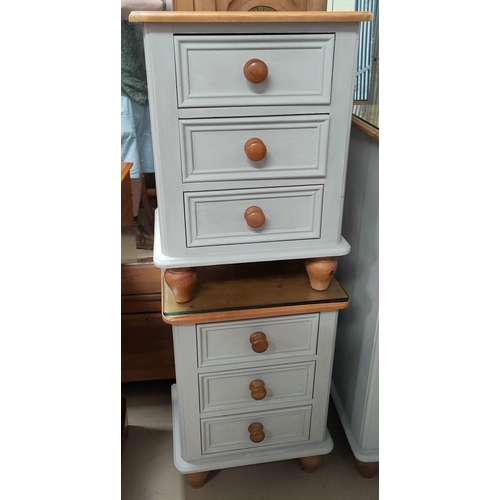 812 - A pair of modern pine painted three height bedside cabinets H67 x D36 x W48cm