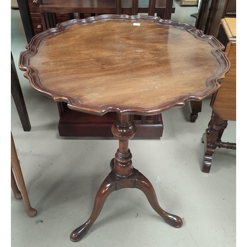 696 - A Georgian style mahogany armchair; a reproduction mahogany wine table; a reproduction demi-lune hal... 