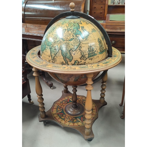 846 - A reproduction 19th century style Globe Drinks Cabinet.