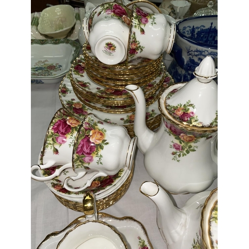 403F - A selection of Royal Albert 'Old Country Roses', part tea and coffee service including a teapot, cof... 