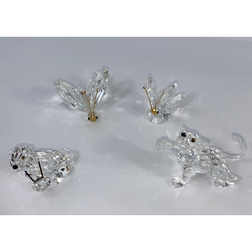 449 - Five Swarovski animals:  cat; dog; butterfly; etc.