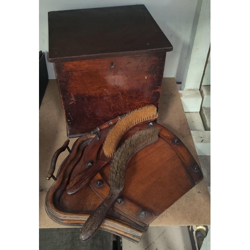 109C - A mahogany Candle Box and other wooden items.