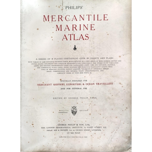 125B - PHILIPS mercantile Marine Atlas, 12th edition, circa 1920's