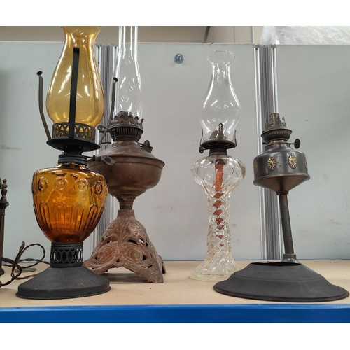 45a - Four Various oil lamps