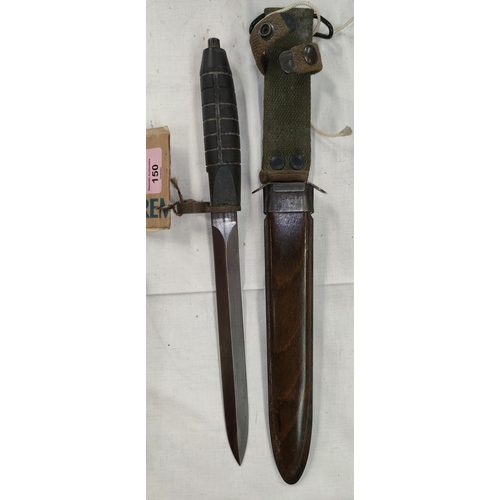 150 - A US M8.A.1 Bayonet and Scabbard, blade 23cm