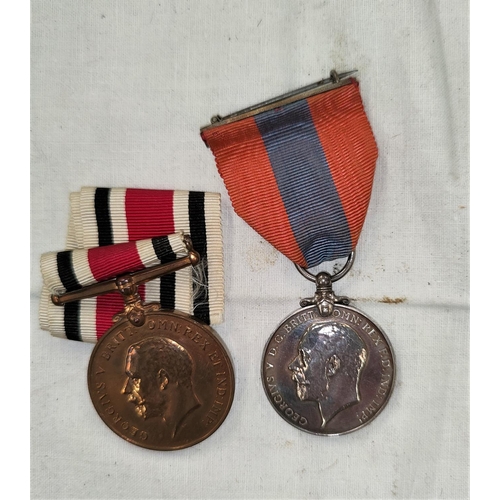 186 - A GV Imperial Service Medal to Isaac Parker and a GV Special Constabulary Medal to Hubert E. Wrighto... 