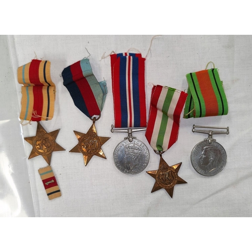 192 - A WWII group of five medals unattributed