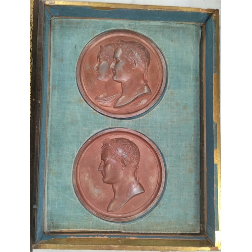 210 - NAPOLEON BONAPARTE: a set of ten copper wash lead cliche medal copies depicting Napoleon Josephine, ... 