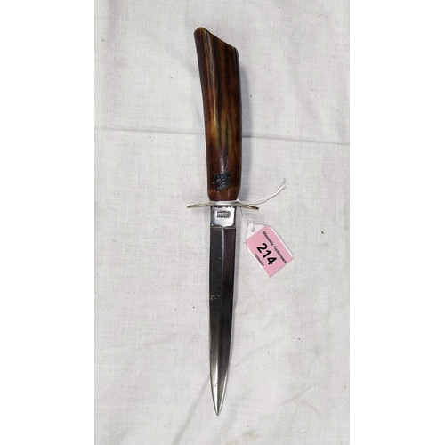 214 - A RODGERS hunting knife with stag horn handle 26cm