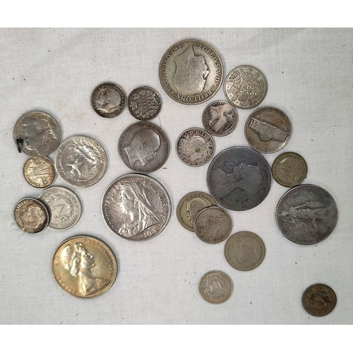 235 - A selection of coins with silver content