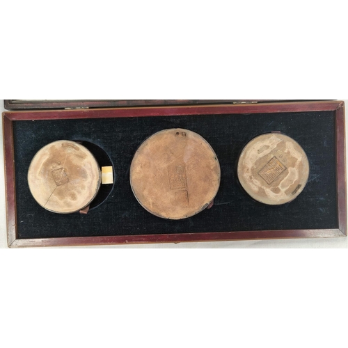 242 - After PISANO: a group of three 19th century electrotype copy medals on terracotta bases with seal ma... 