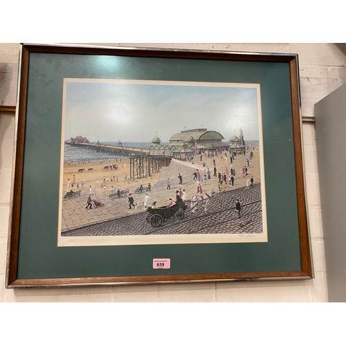 659 - Tom Dodson:  limited edition print, Blackpool Pier, signed in pencil, 38 x 45 cm, framed