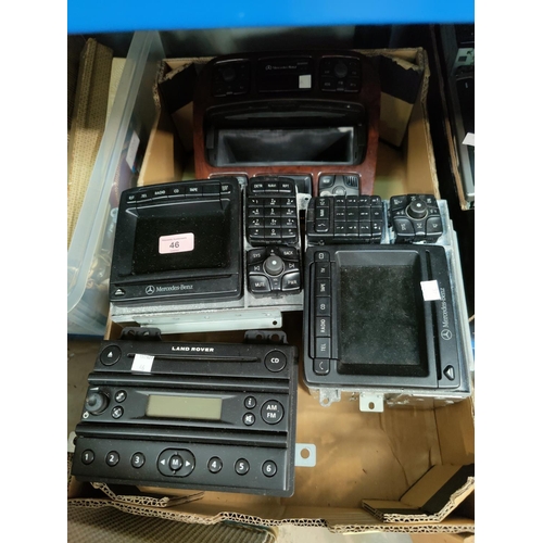 46 - Four satnav/car radio dashboard fittings:  3 x Mercedes, 1 x Land Rover