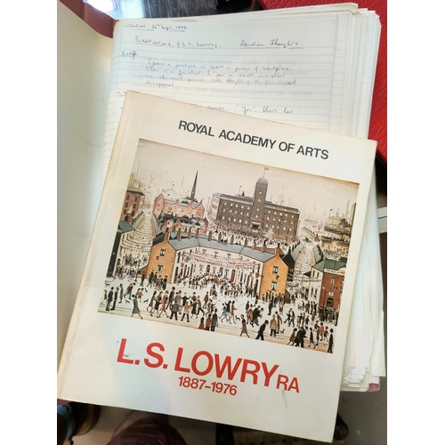 657 - L S Lowry:  manuscript and typescript memoirs and anecdotes by friend and fellow artist Graeme Benth... 
