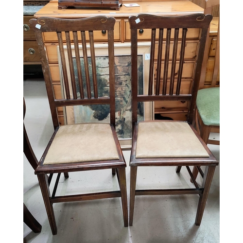 710a - A 1950's walnut bookcase; 2 Edwardian bedroom chairs

NO BIDS SOLD WITH NEXT LOT