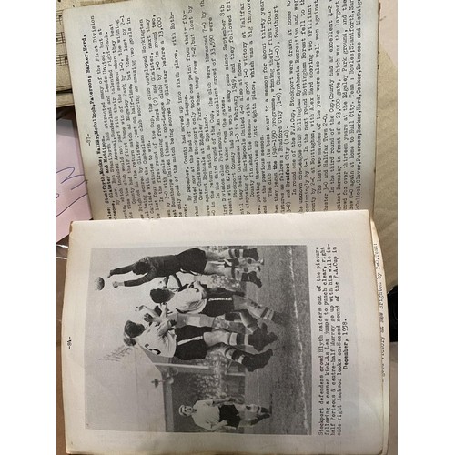 33 - Trevor Porteus, ex Stockport County Player:  original typed draft of a history of football; a musica... 