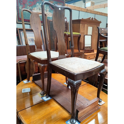 822 - A mahogany set of 6 Queen Anne style dining chairs --In twice with no bids . can you collect or can ... 