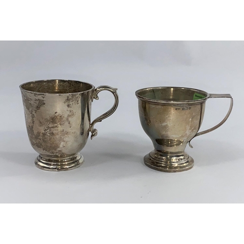 646 - Two plain christening mugs, Chester 1912 & Birmingham 1927, 7.3 oz