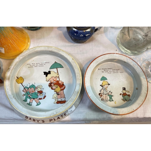 515 - A pair of Noritake vases, 2 vintage baby bowls by Shelley and other china.