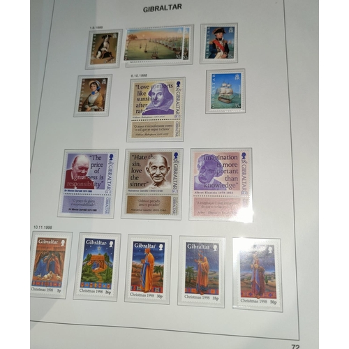 254 - GIBRALTER:  a part collection of stamps in 2 DAVOS albums, QV-QEII, later issues mainly mint