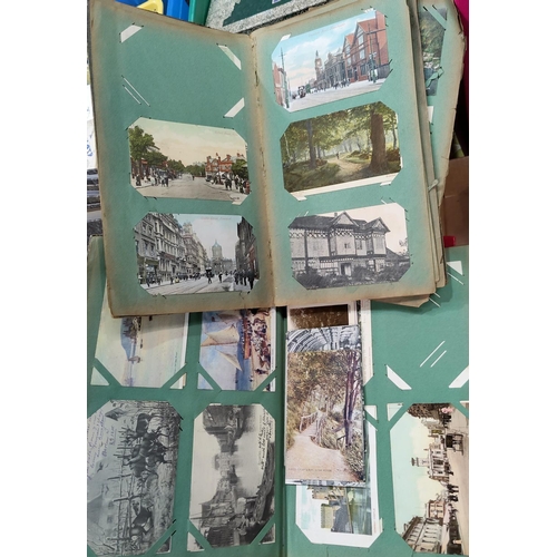 301 - Two early 20th century albums of picture postcards mainly EVII, local views, Sale, Altrincham and Ma... 