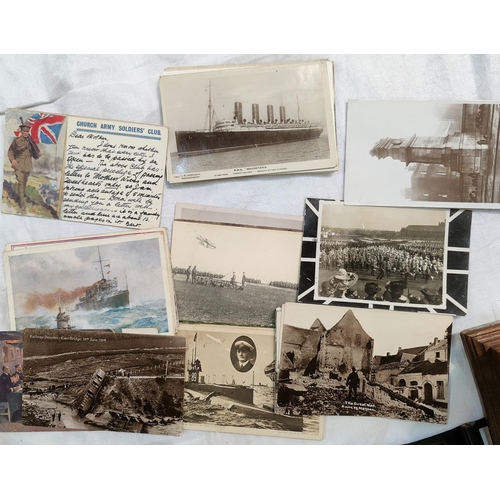 307 - A collection of postcards, mainly WWI interest, 40 cards, 10 unused cards RMS Mauretania