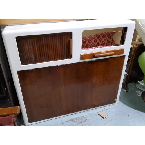 788 - A 1950's kitchen side cabinet/table in metal and wood effect