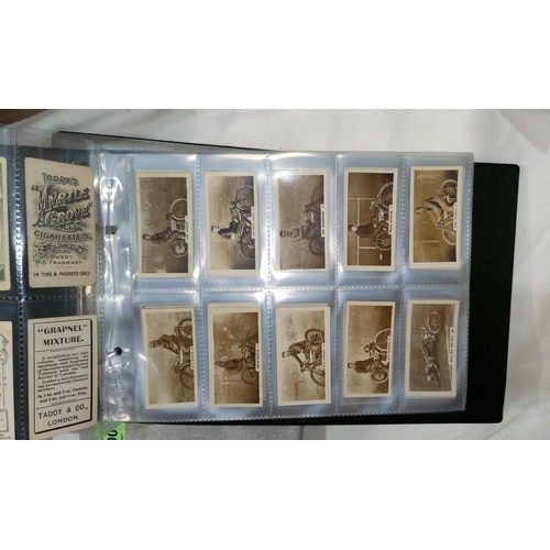 398 - An album of rare cigarette cards, 9 Taddy & Co , 42 J.A.Pattreiouex Dirt Track Riders (1930) and 7 D... 