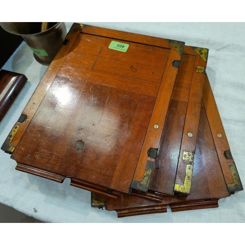 405 - Three 19th century brass mounted mahogany photographic plate holders, full plate size 250 x 200mm