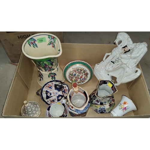 155 - A selection of china, continental pottery etc including Mason's, Mintons and other decorative china