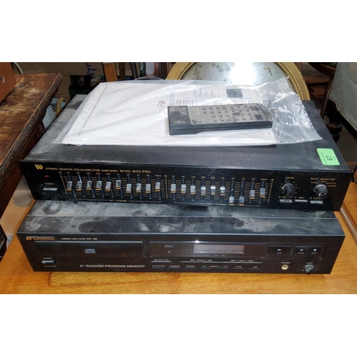 67 - A Wangine Stereo Graphic Equalizer/ Pre Amplifier WVQ-600 PRo and a Sansui Compact disc player CD-19... 