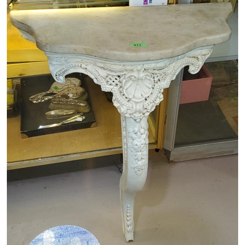 813 - A Victorian style side table with cream composite marble type finish