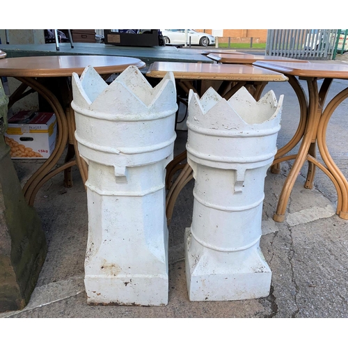 167 - A pair of white chimney planters