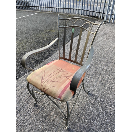 814 - 2 decorative wrought metal conservatory chairs
