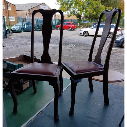 953 - A pair of Queen Anne dining chairs and a scoop back mahogany dining chair
Give to charity