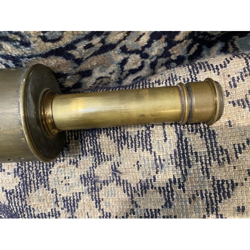 613B - A c.1900 / WWI period cylindrical brass telescope/sighting device, believed to have been used in Fra... 