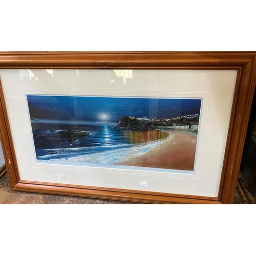 759B - After Craig Long: Corbyn lights Torquay, signed limited edition prints 82/395 framed and glazed